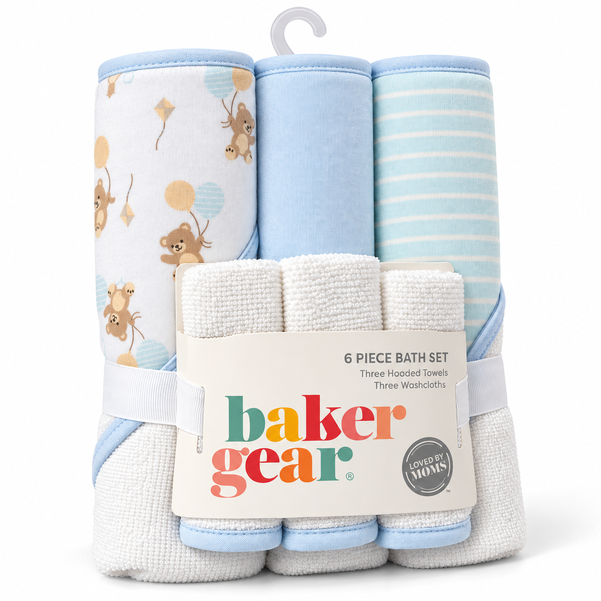 Set de 6 Toallas para Bebé Baby Gear Ositos y Globos – 3 Grandes + 3 Pequeñas