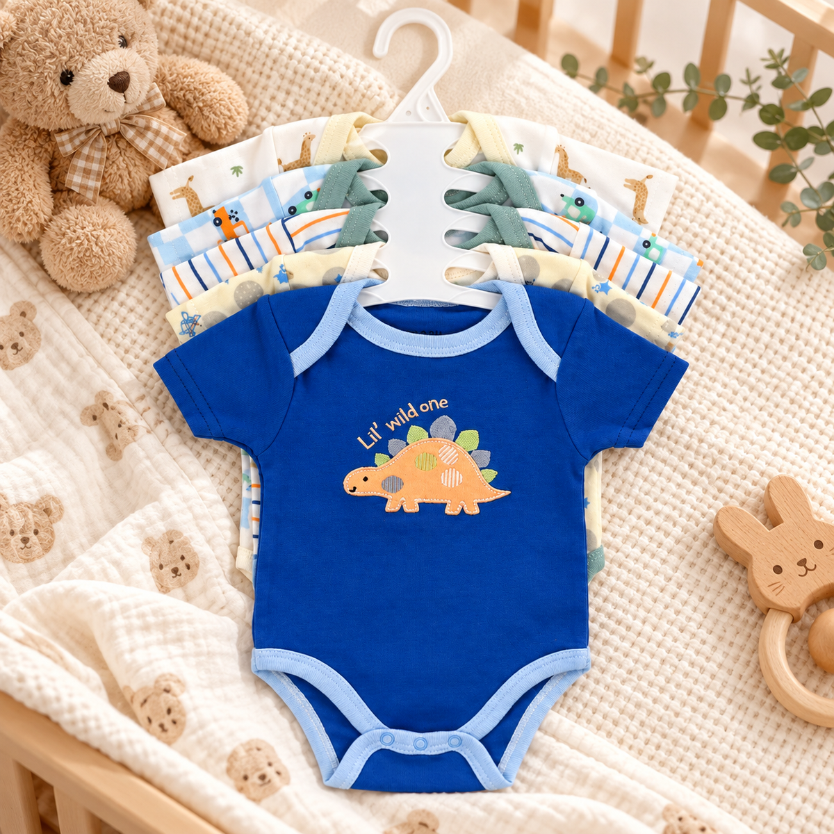 Set de 5 Bodys para Bebé Niño Talla 0–3 meses