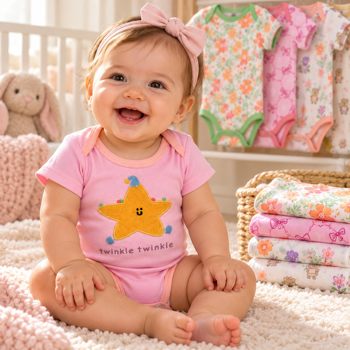 Set de 5 Bodys para Bebé Niña Talla 0–3 meses