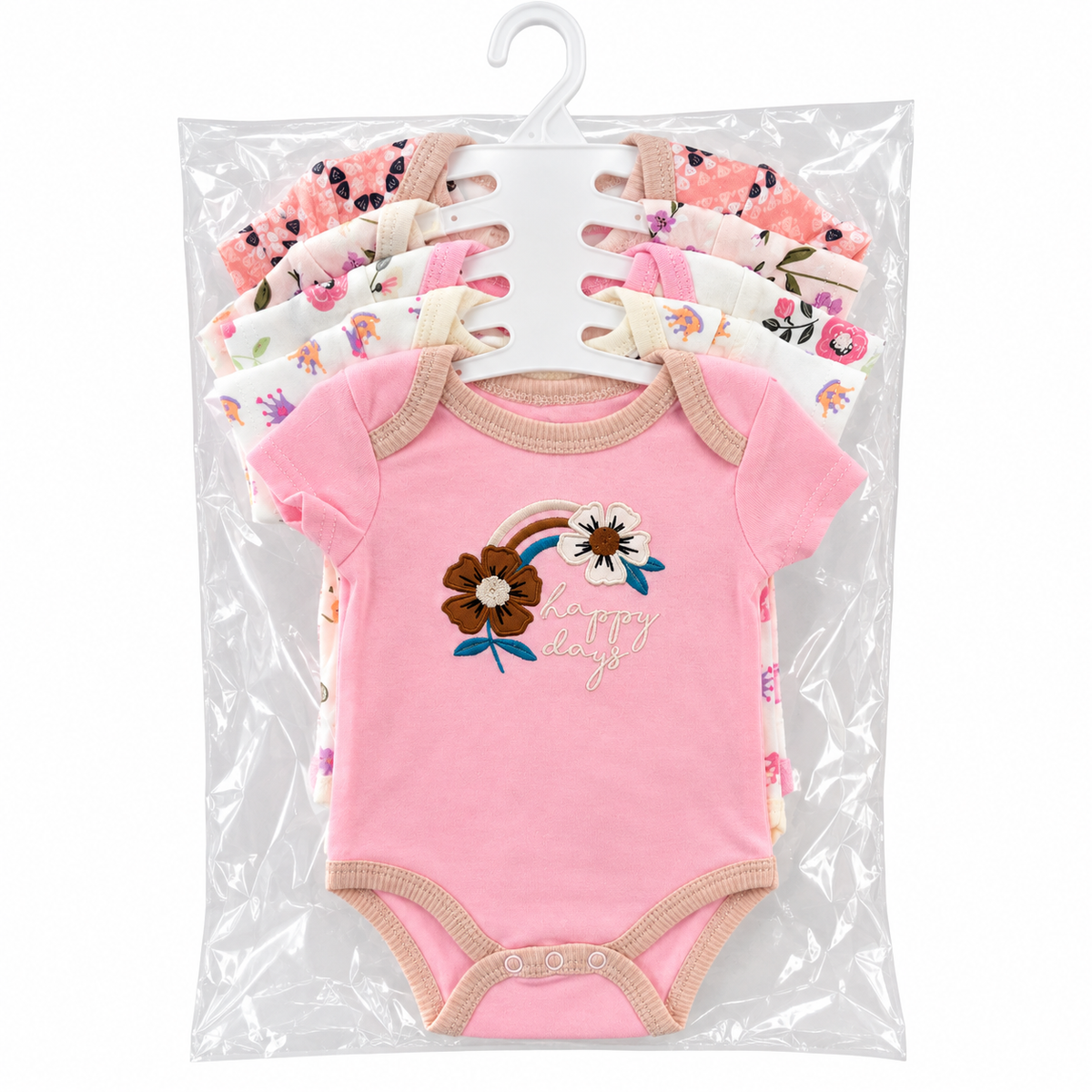 Set de 5 Bodys para Bebé Niña Talla 3–6 meses