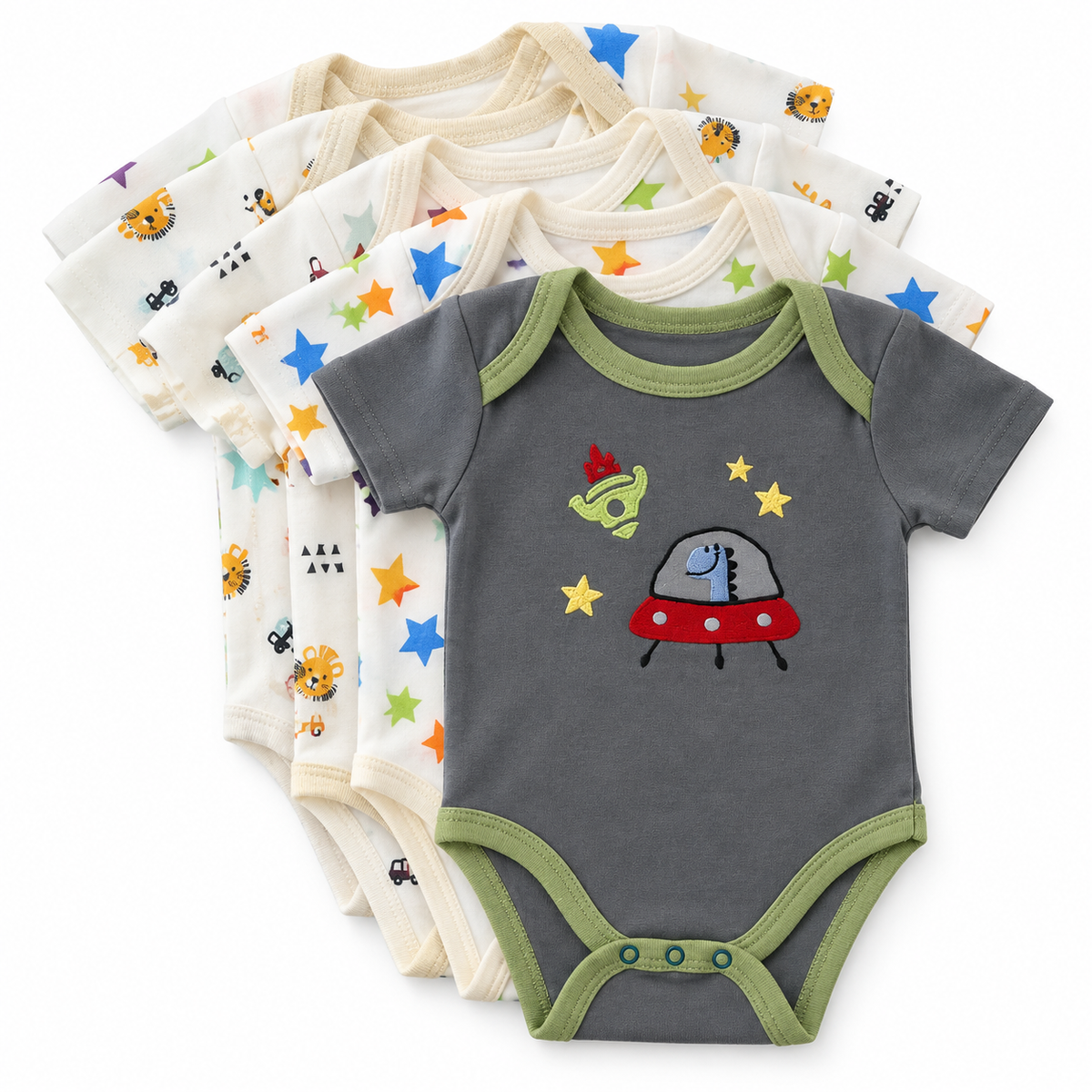 Set de 5 Bodys para Bebé Niño Talla 3–6 meses