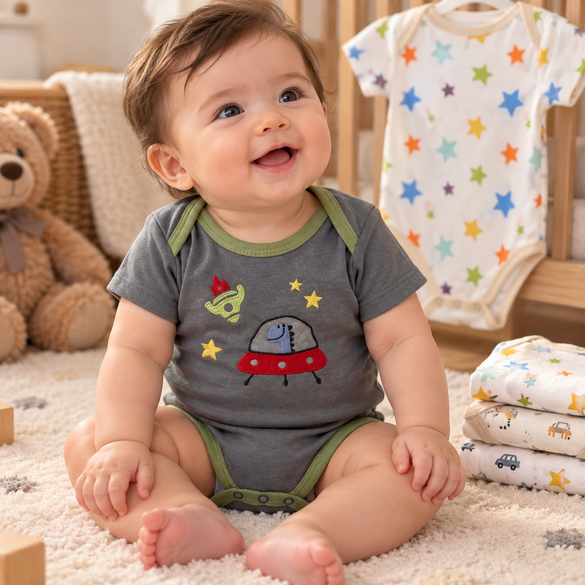 Set de 5 Bodys para Bebé Niño Talla 3–6 meses