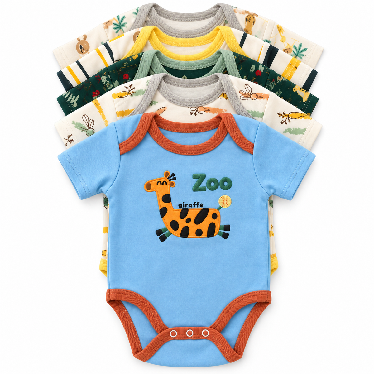 Set de 5 Bodys para Bebé Niño Talla 6–9 meses