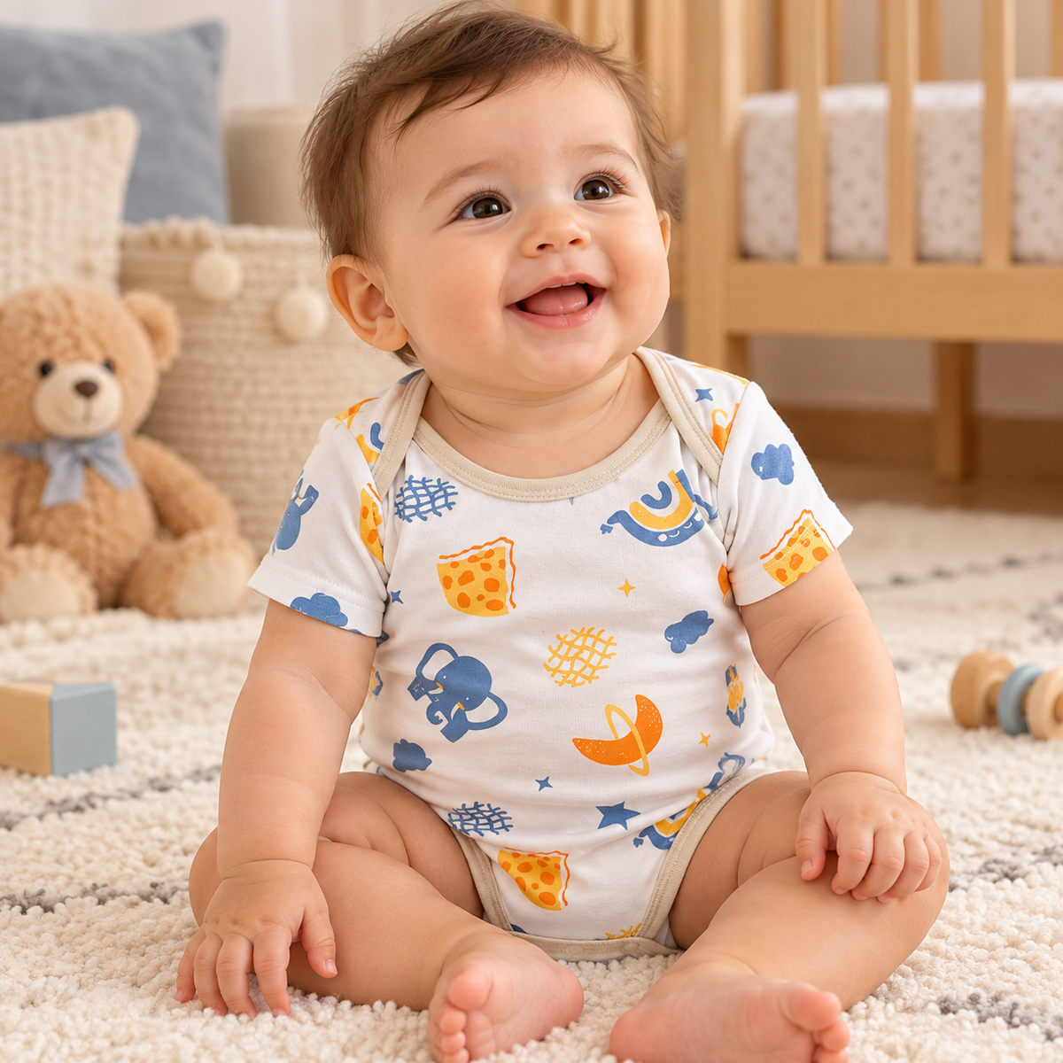 Set de 5 Bodys para Bebé Niño Talla 9–12 meses