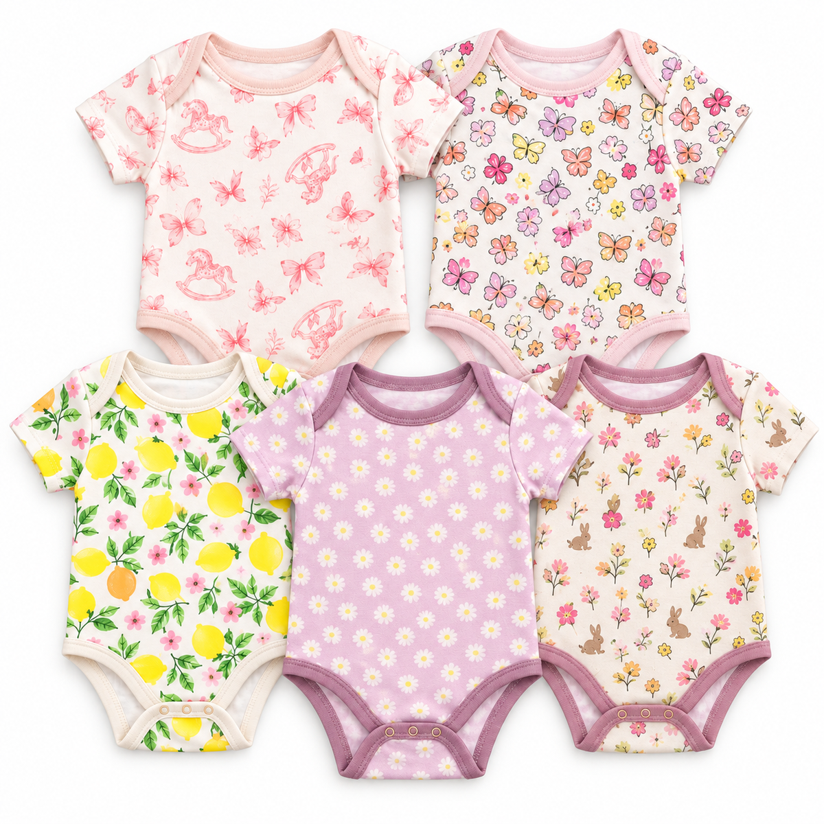 Set de 5 Bodys para Bebé Niña Talla 18 meses