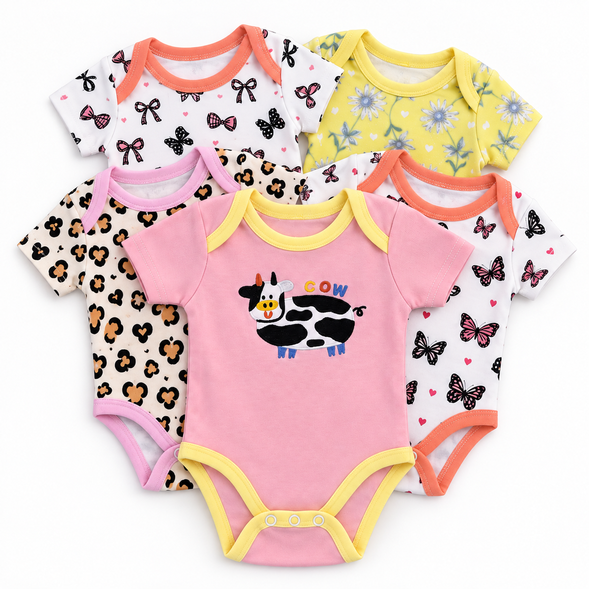 Set de 5 Bodys para Bebé Niña Talla 6–9 meses