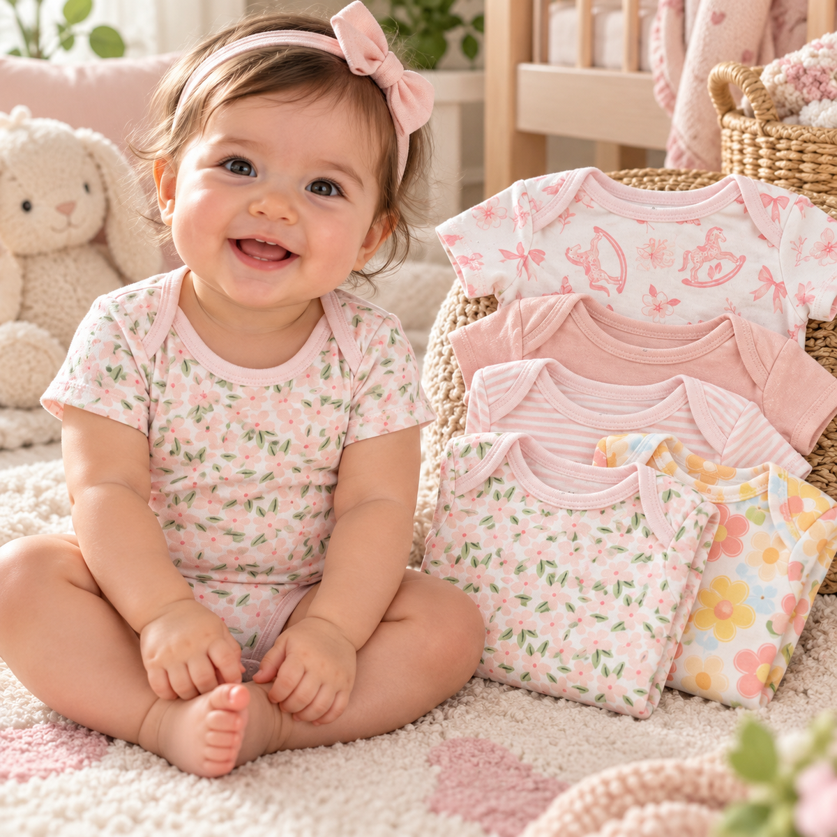 Set de 5 Bodys para Bebé Niña Talla 24 meses