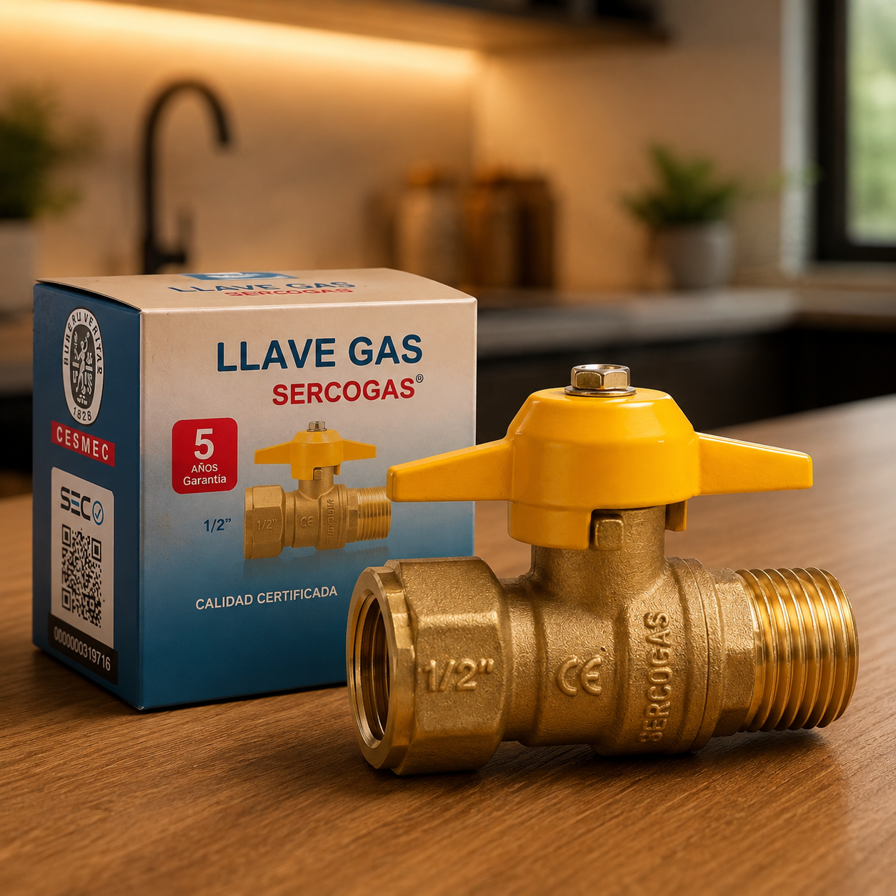 Llave de Paso para Gas Sercogas HI-HE 1/2 SG-22