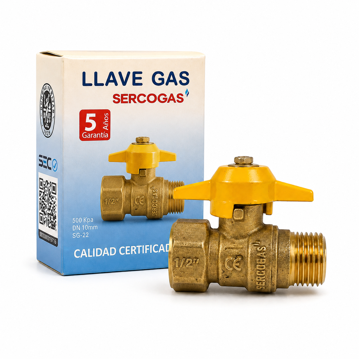 Llave de Paso para Gas Sercogas HI-HE 1/2 SG-22