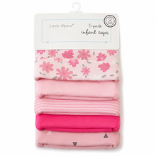 Set de 5 Gorritos para Bebé Little Alpaca Rosa Flor y Líneas