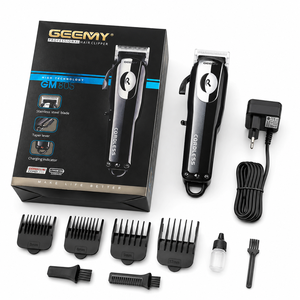 Cortadora de Cabello Inalámbrica Geemy GM-805 Roja