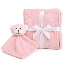 Manta para Bebé Rosa Oso 3D