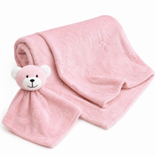 Manta para Bebé Rosa Oso 3D