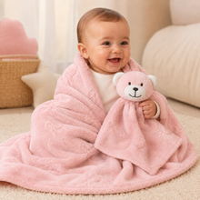 Manta para Bebé Rosa Oso 3D