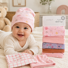 Set de 5 Gorritos para Bebé Little Alpaca Rosa Flor y Triángulo