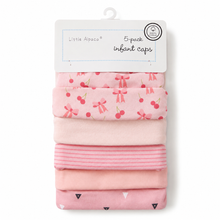 Set de 5 Gorritos para Bebé Little Alpaca Blanco Lazo y Triángulo