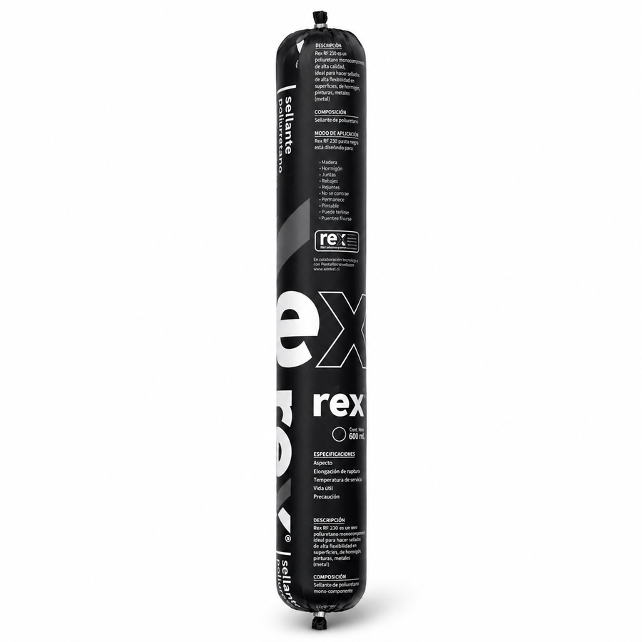 Sellador de Poliuretano Rex Negro 600 ml
