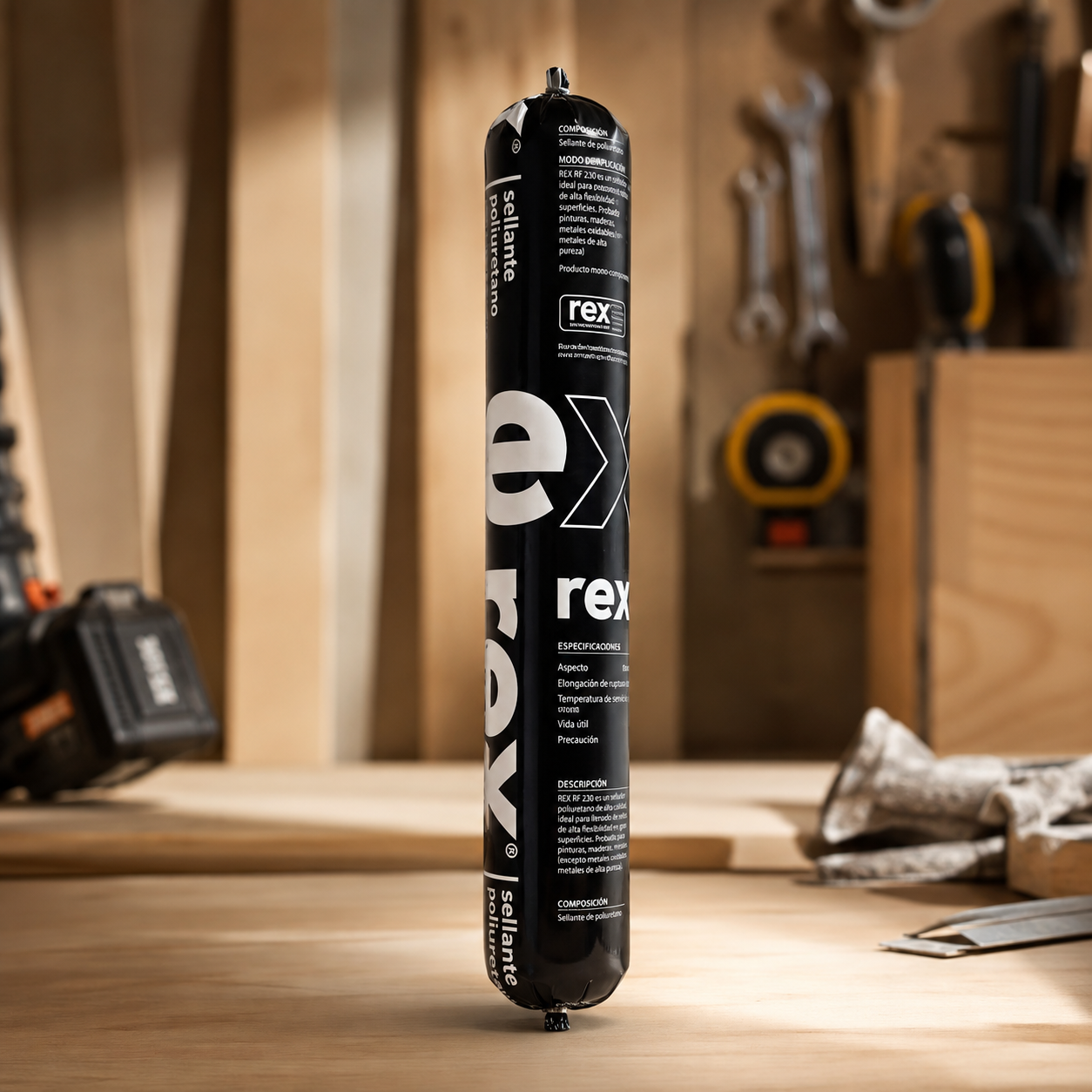 Sellador de Poliuretano Rex Negro 600 ml