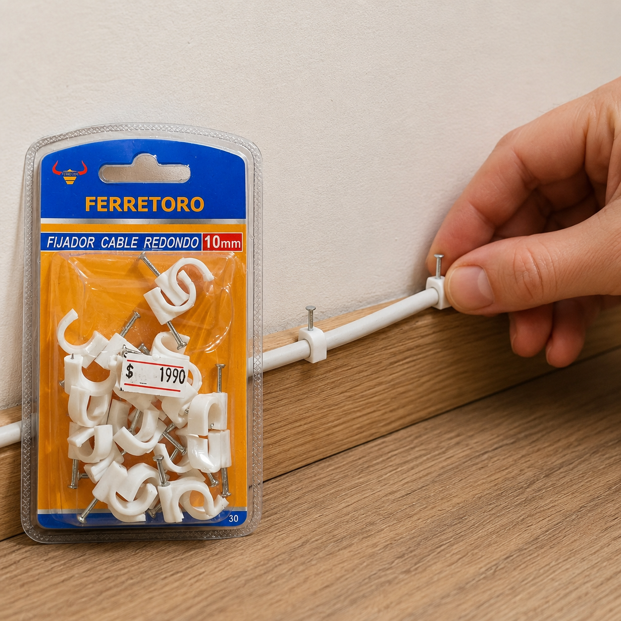 Fijadores Redondos para Cable  10 mm