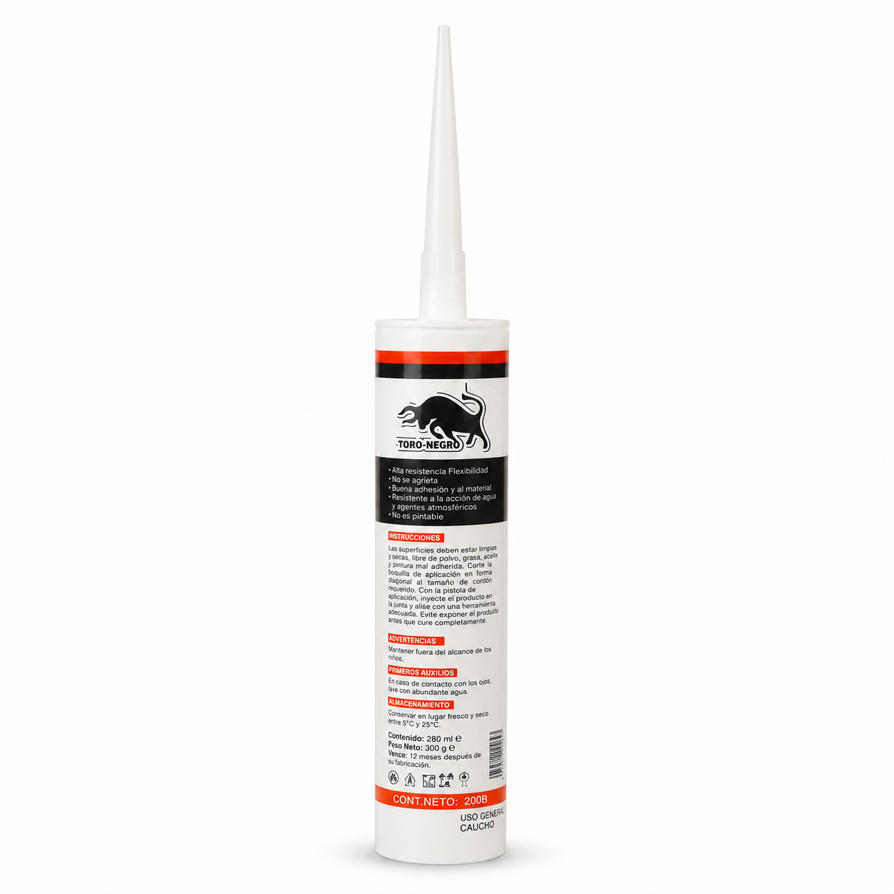 Silicona Roja Alta Temperatura 345º Color Rojo 300ml Sellante