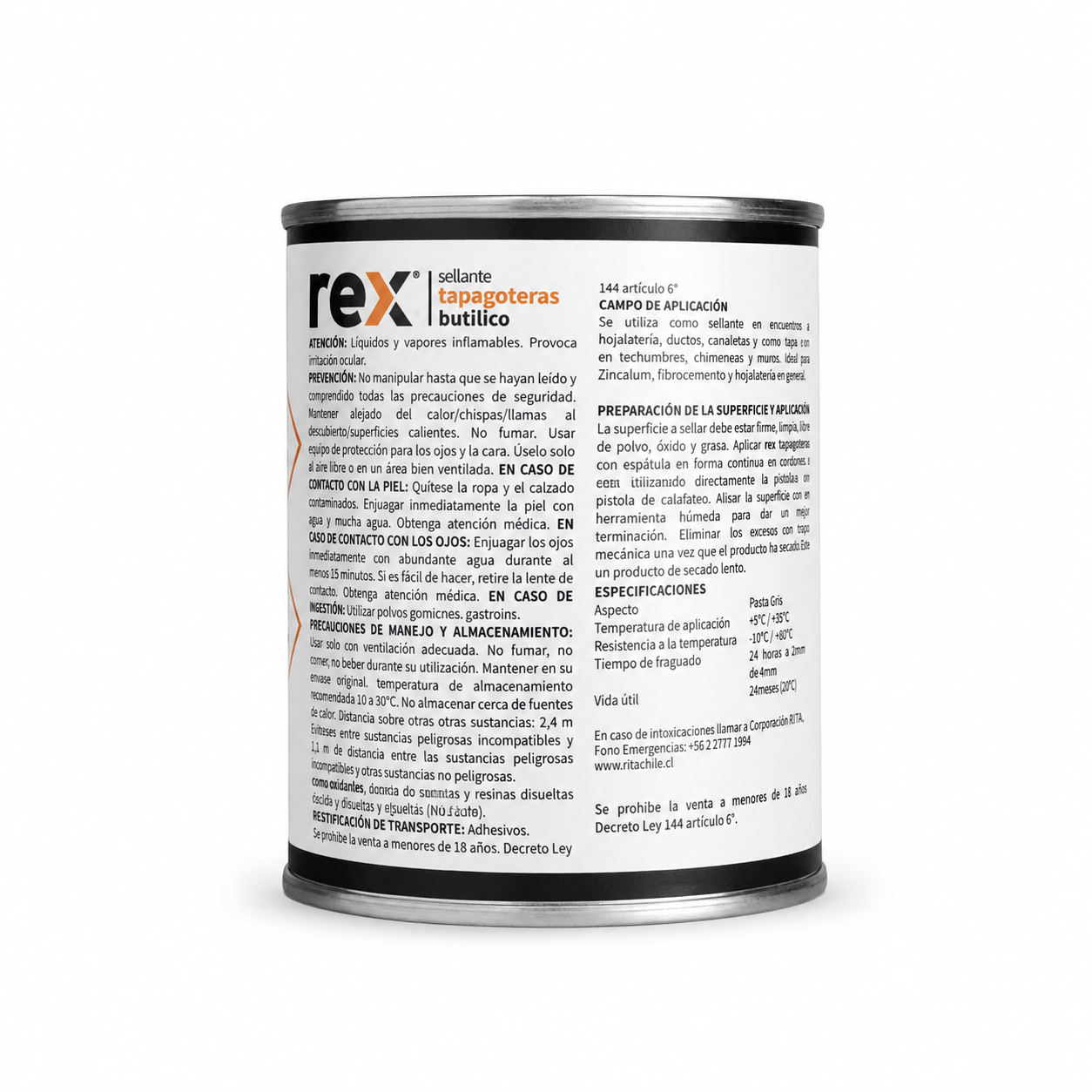 Sellante Tapagoteras Butílico Rex 200 g