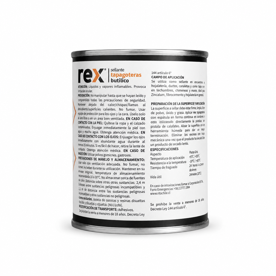 Sellante Tapagoteras Butílico Rex 200 g