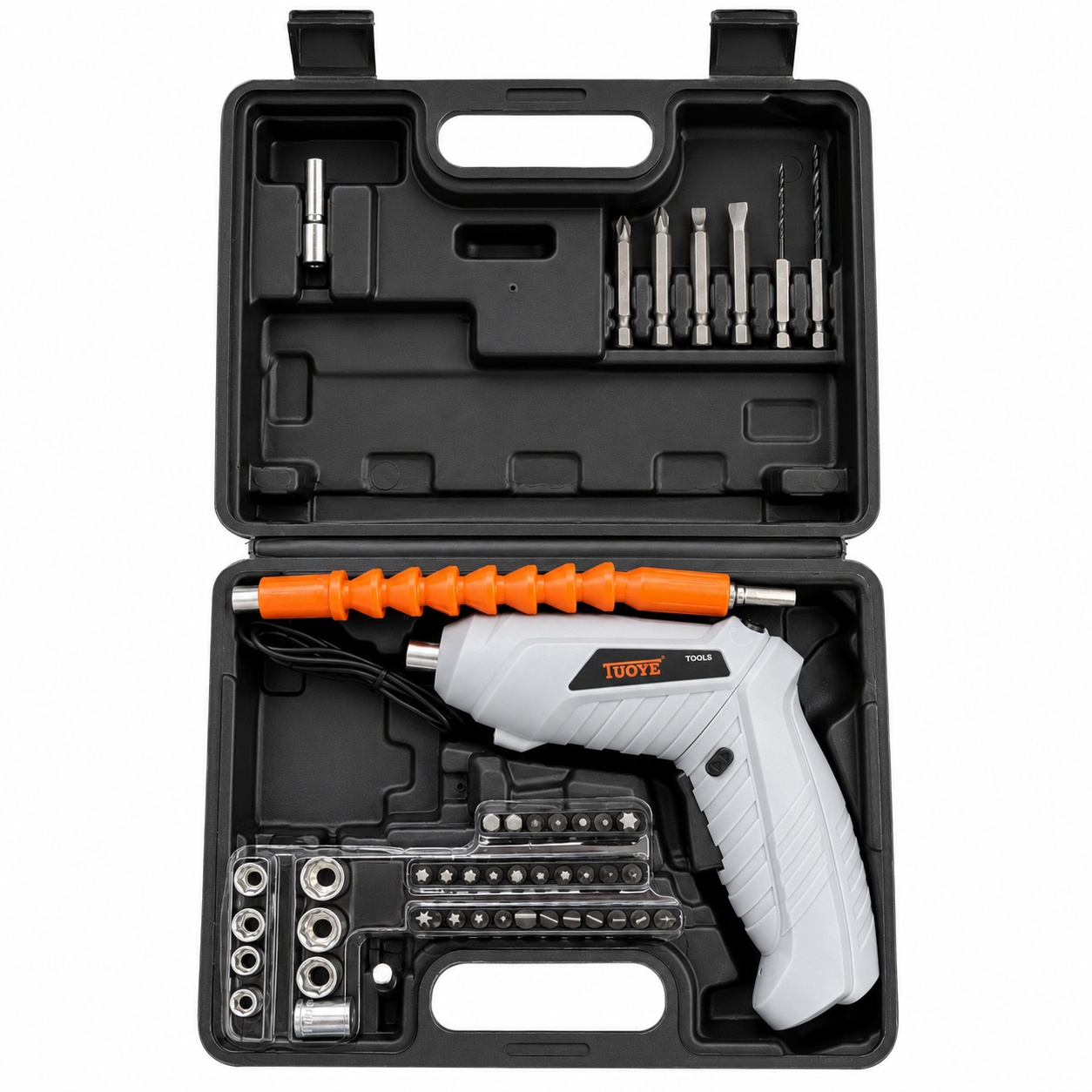 Taladro Atornillador Inalámbrico 3.6V con Maletín y Set de 47 Piezas