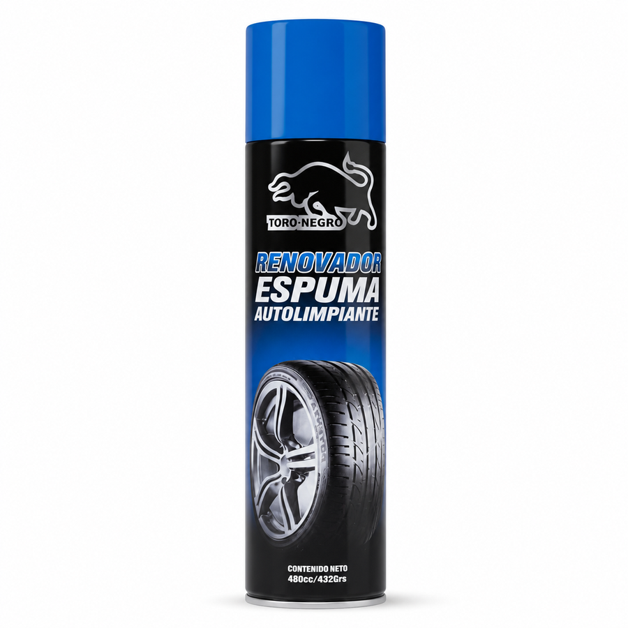 Espuma Renovadora para Neumáticos Toro Negro 480 cc