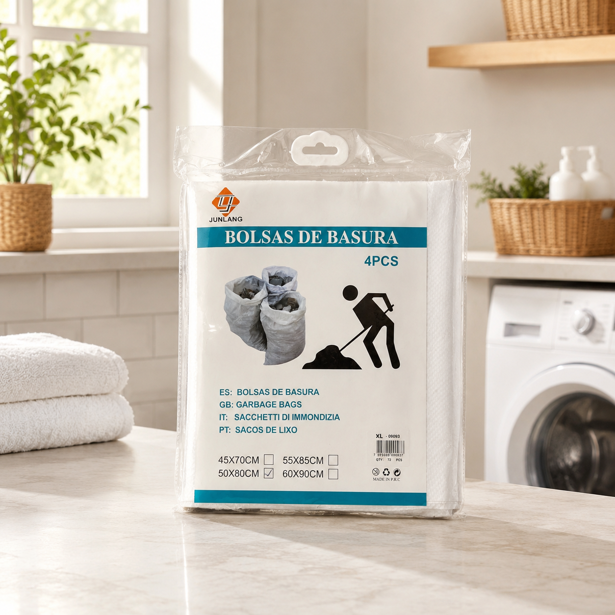 Bolsas de Basura Blancas 50 x 80 cm Pack de 4
