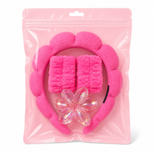 Set de Skincare con Cintillo, Muñequeras y Pinza Floral