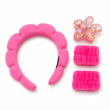 Set de Skincare con Cintillo, Muñequeras y Pinza Floral