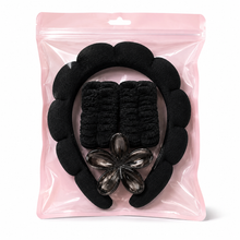 Set de Skincare con Cintillo, Muñequeras y Pinza Floral