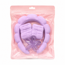 Set de Skincare con Cintillo, Muñequeras y Pinza Floral