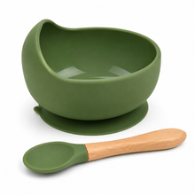 Bowl Con Cuchara De Silicona Para Bebé - variante Amarilla