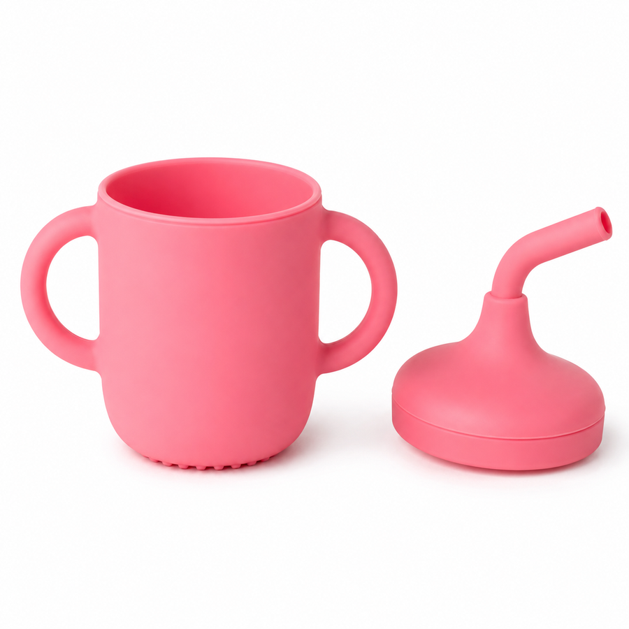 Vaso Silicona Con Rosca Y Bombilla Con Asa Bebé - variante Turqueza