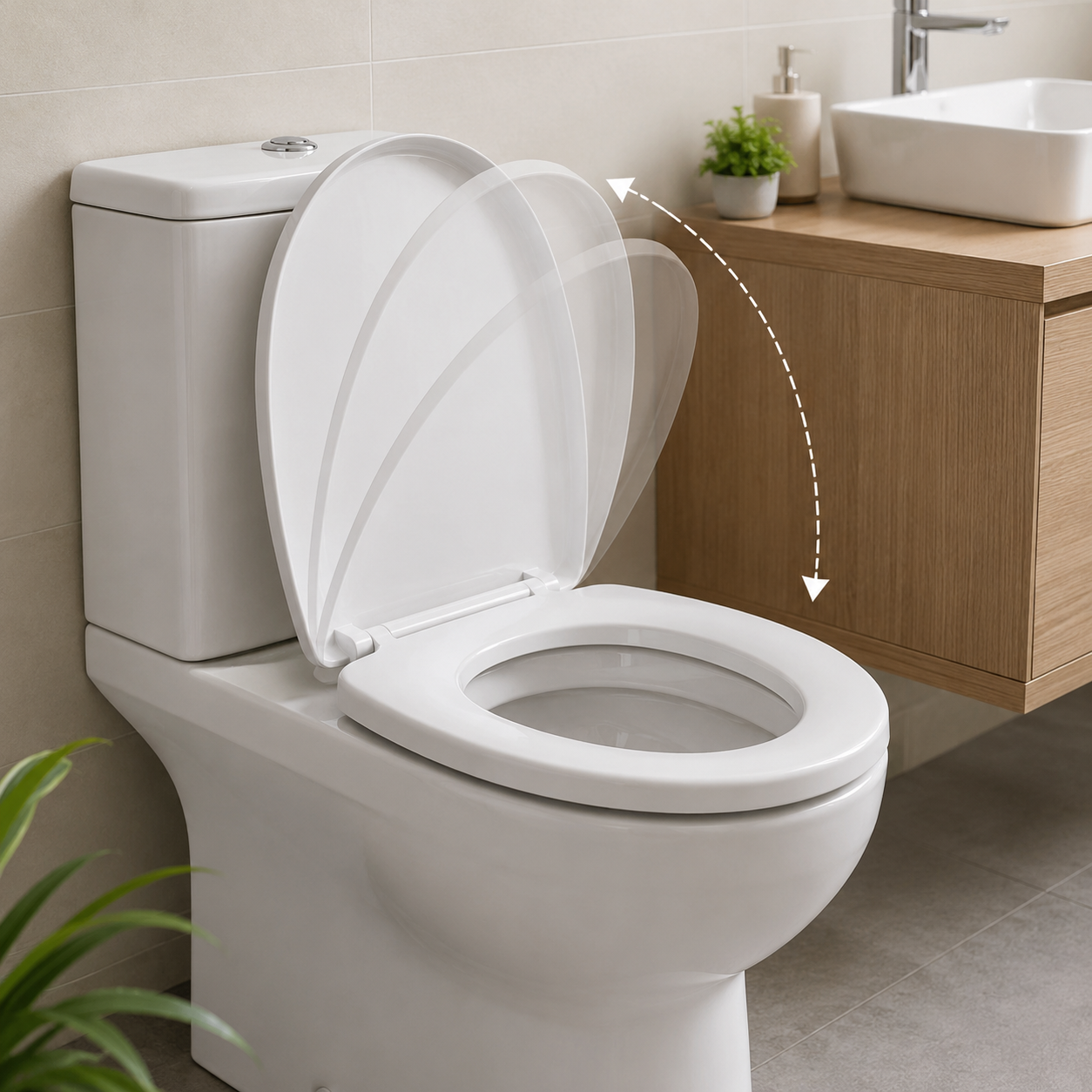 Tapa Asiento Caída Lenta Wc Marca Yts Asiento De Baño Y00397 - vista 4 del producto