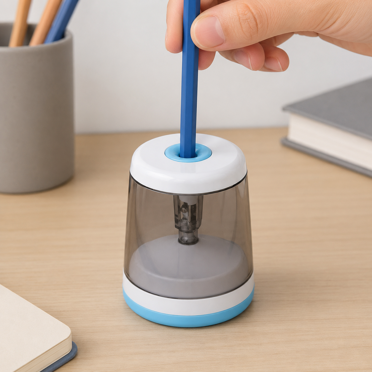 Sacapuntas Automático Eléctrico Pilas Hogar Oficina Simple 1 AZUL - vista 4 del producto