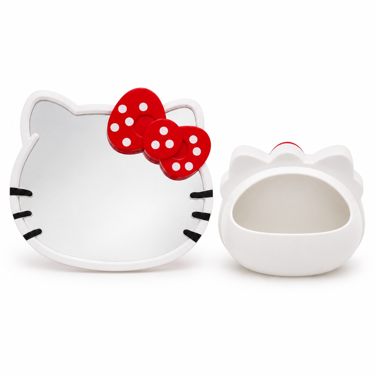 Espejo De Tocador Con Porta Cosmeticos Hello Kitty - variante rosa