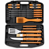 Set Parrilleros Asado Maleta 18 Piezas Acero Mango de Madera