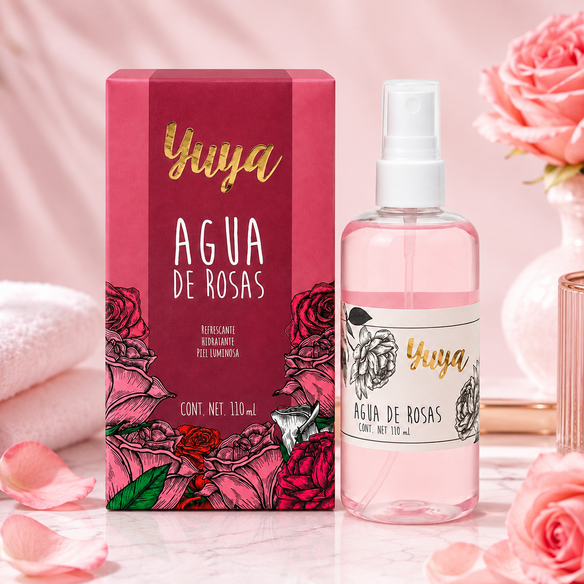 Spray Facial Yuya Agua de Rosas 110 ml