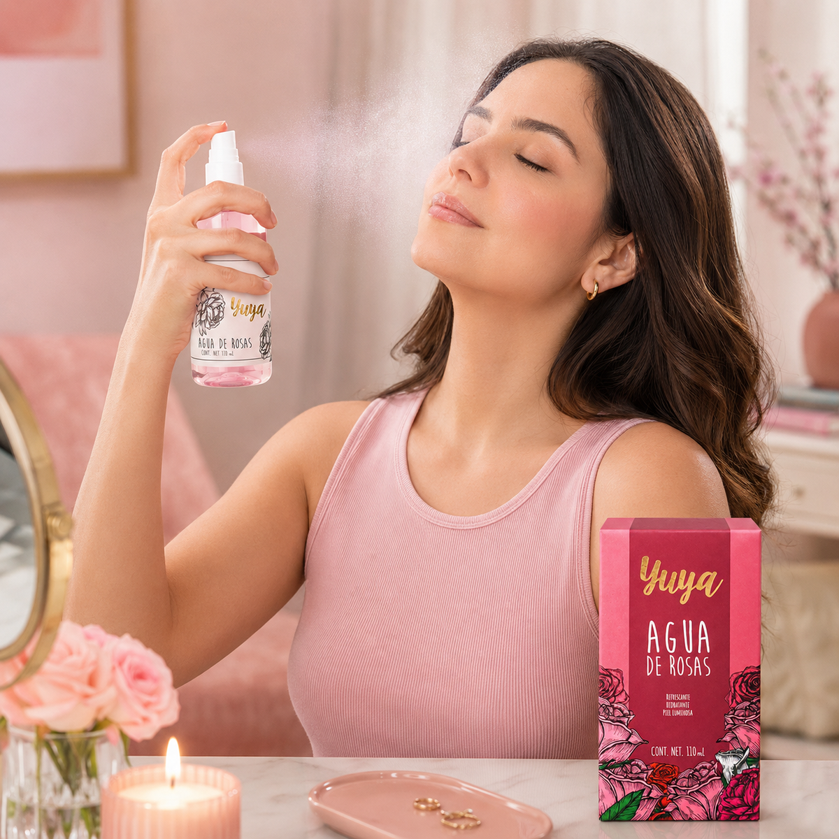 Spray Facial Yuya Agua de Rosas 110 ml