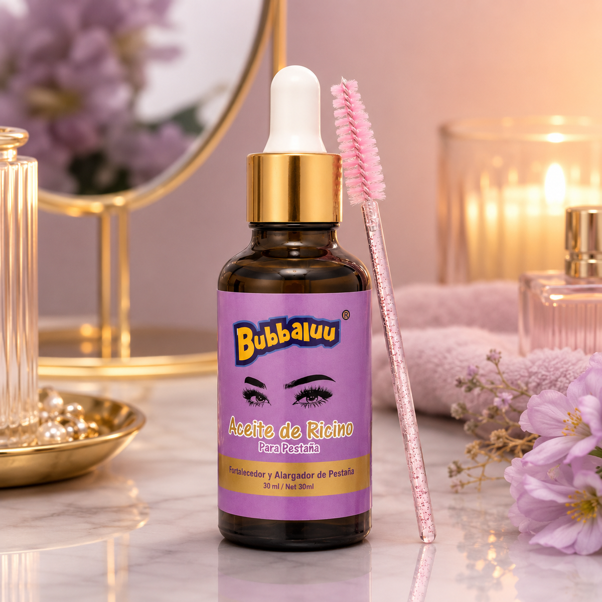 Aceite de Ricino Bubbaluu para Pestañas 30 ml