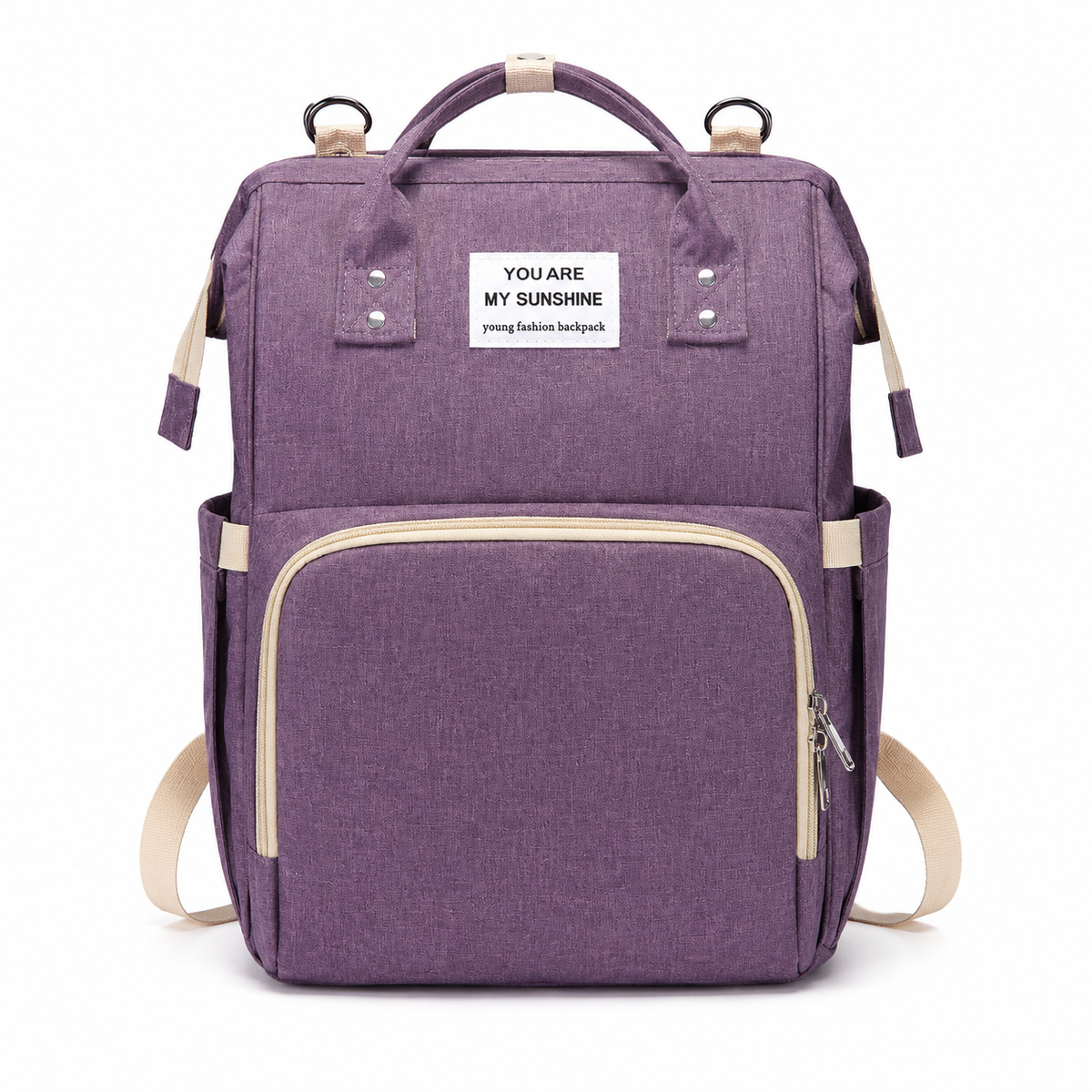 Bolso Pañalera Mochila con Cambiador Violeta