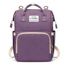 Bolso Pañalera Mochila con Cambiador Violeta