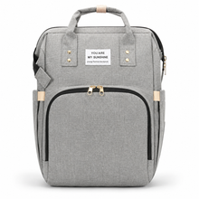 Bolso Pañalera Mochila con Cambiador Gris