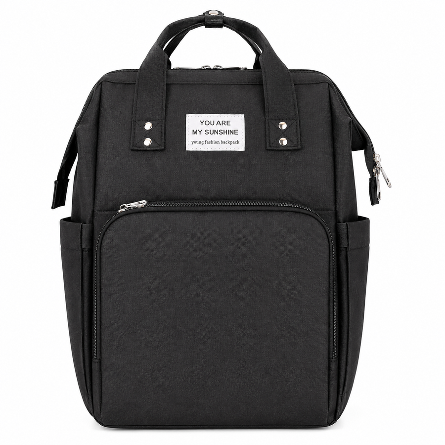 Bolso pañalera mochila con cambiador negro – imagen principal
