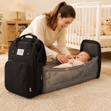 Bolso Pañalera Mochila con Cambiador Negro