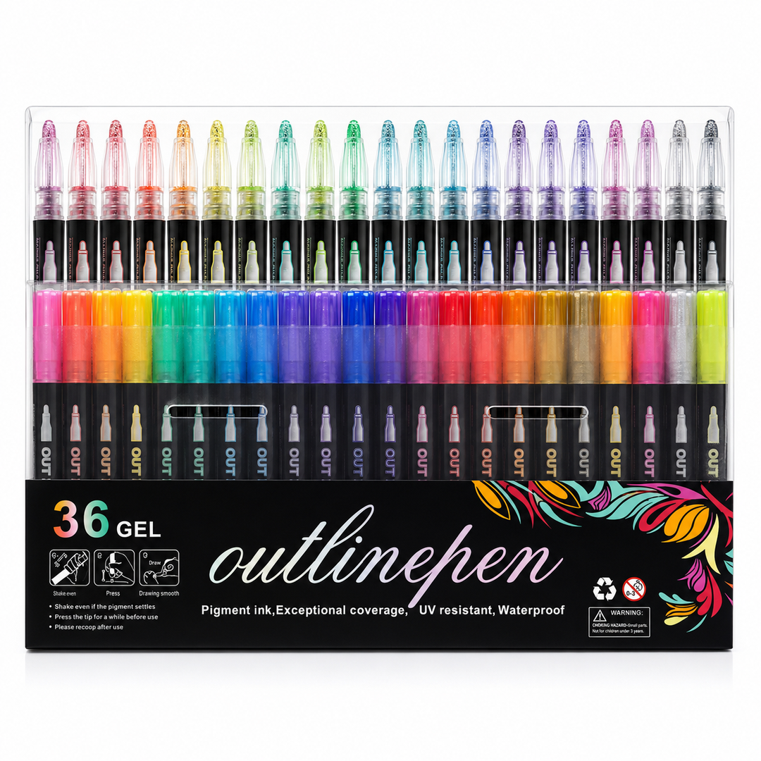Lapices Mágicos Marcadores Metálicos Con Contorno 36pcs Gel