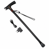 Bastón Ajustable Luz Led Linterna Alarma Radio Fm Mp3 Color Negro