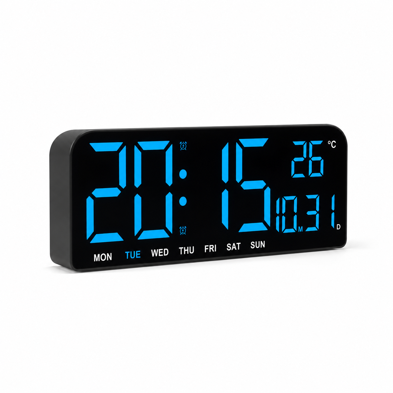 Reloj Despertador Luz Led Digital De Mesa Y Pared Mediano - imagen principal